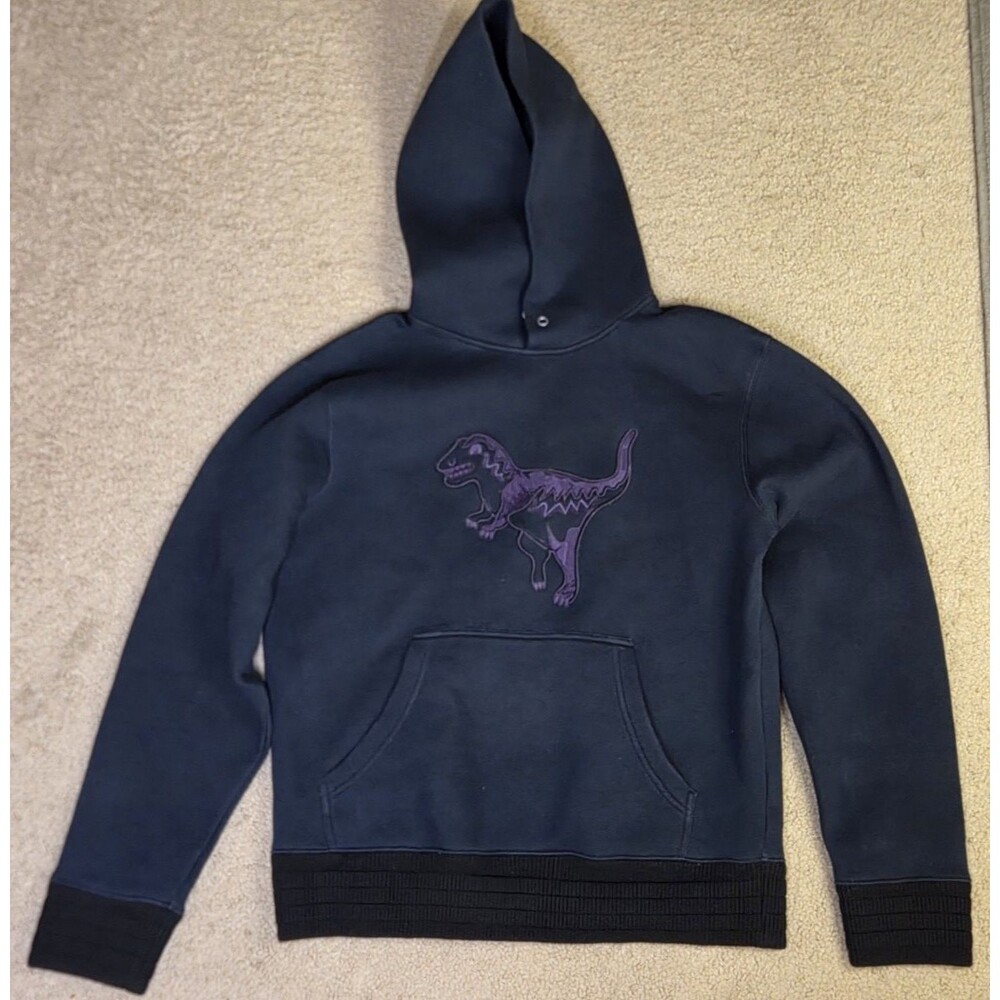 Men's Coach Purple Rexy Pullover Hoodie Navy Blue Size Medium Dinosaur - Picture 15 of 16